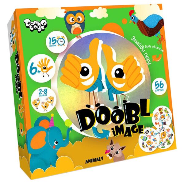 

Настольная развлекательная игра "Doobl Image" Danko Toys DBI-01 большая, укр (Animals)