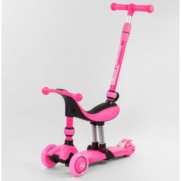 

Самокат 5в1 с сиденьем и родительской ручкой Best Scooter Розовый (sa325)
