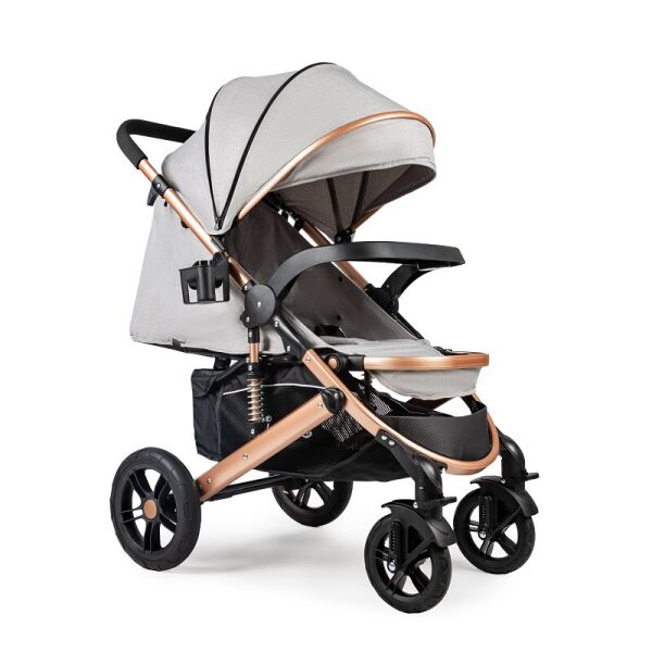 

Прогулянкова коляска Ninos Uno, Light Grey Gold, сірий на золотій рамі