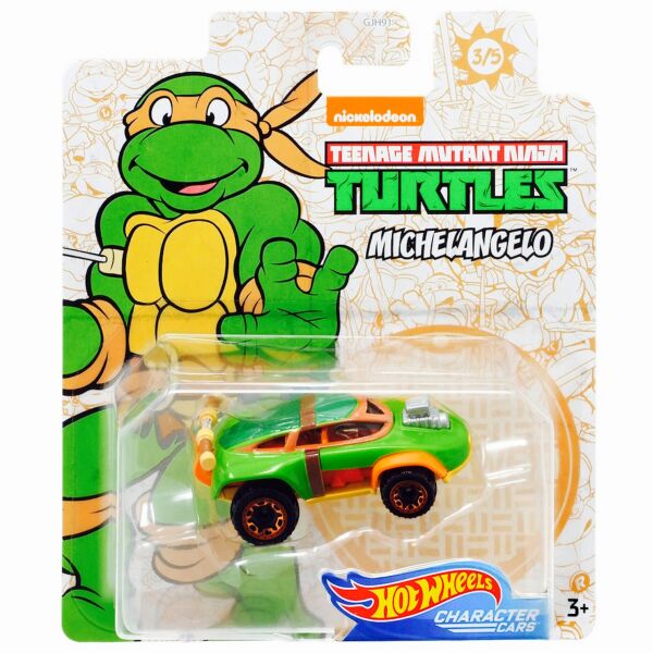 

Машина Микеланджелло Черепашки Ниндзя TEENAGE MUTANT NINJA TURTLES MICHELANGELO HOT WHEELS CHARACTER CARS
