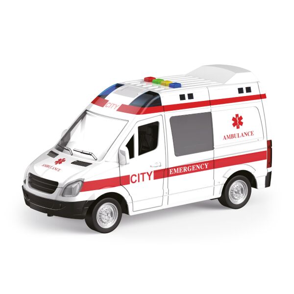 

Машинка инерционная 1:16 Wenyi Скорая помощь со звуком и светом (5590A)
