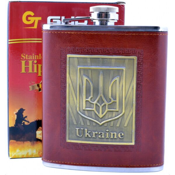 

Фляга из нержавеющей стали обтянута кожей Украина Present TP-18
