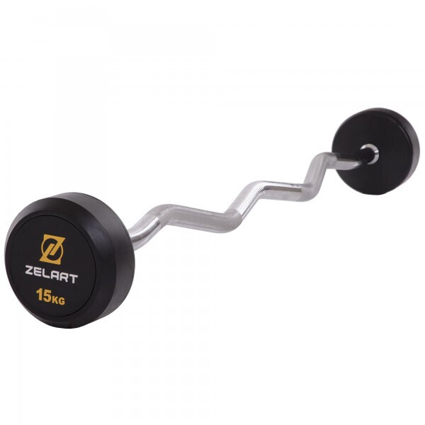 

Zelart изогнутая обрезиненная Rubber Coated Barbell TA-2687-15 15кг