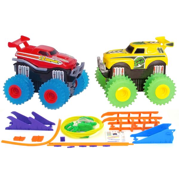 

Машинки на бат. Trix Trux набор 2 машинки с трассой (красный+желтый) (AS3323)