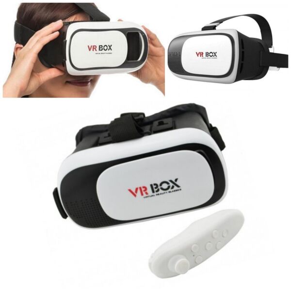 

3D очки виртуальной реальности VR BOX 2.0 с пультом / белые (2900)