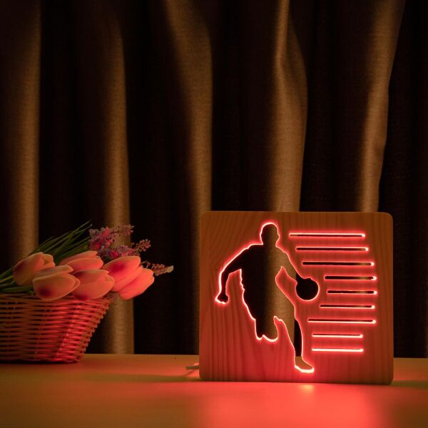 

Светильник ночник ArtEco Light из дерева LED эко ночник /Баскетболист с мячем+с пультом и регулировкой цвета, RGB (20467)