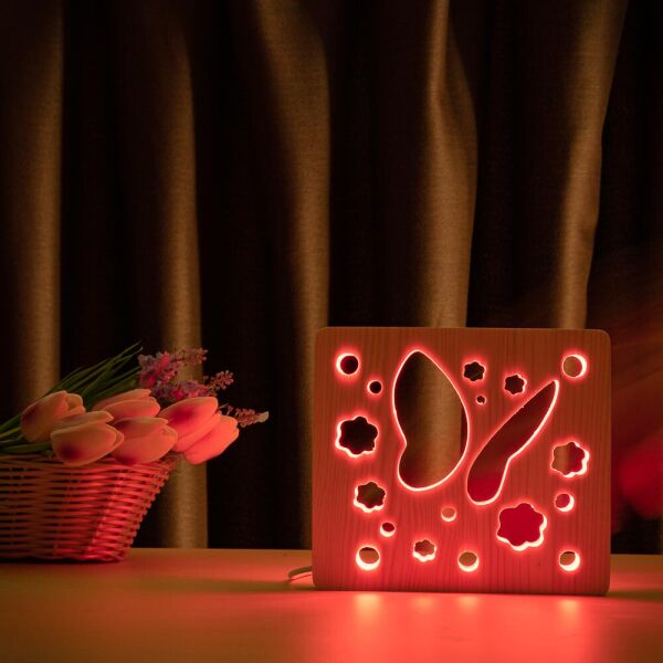 

Светильник ночник ArtEco Light из дерева LED эко ночник Бабочка+с пультом и регулировкой цвета, RGB (20415)