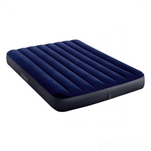 

Велюровый двухспальный матрас Intex 64758 191x137x25 см Синий (76743)