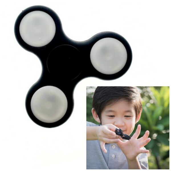 

Игрушка-антистресс ручной спинер Fidget Spinner спиннер вертушка светящиеся черные (2730)