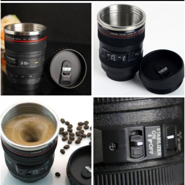 

Термокружка термочашка Aura термос в виде объектива Canon EF 24-105 с подогревом черная (2908)