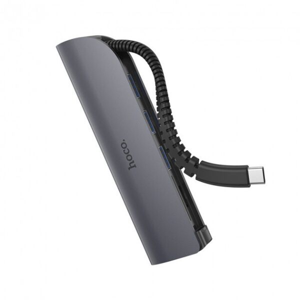 

Hub-адаптер Hoco HB17 Easy Connect Type-C to 3xUSB/SD/TF Grey