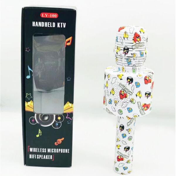 

Микрофон LY-100 Беспроводной караоке-микрофон Angry birds белый