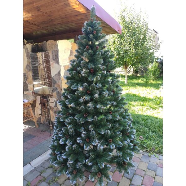 

Елка Элитная с шишками 2.50 м, с инием на кончиках, новогоднее пышное дерево , ель