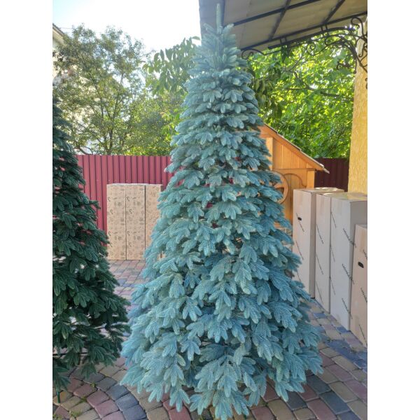 

Литая Елка Швейцарская 2.50м.голубая на подставке, новогоднее пышное искуственное дерево, ель с иголочками