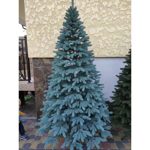 Акція на Литая елка Премиум 2.10 м голубая,Елка из пластика искусственная, новогоднее пышное дерево, ель с иголочками від Allo UA