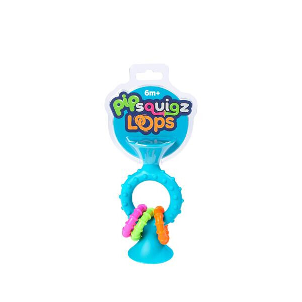 

Прорізувач-брязкальце на присосках Fat Brain Toys pipSquigz Loops бірюзовий (F166ML)