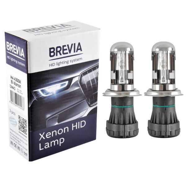 

Біксенонова лампа Brevia H4, 4300K, 85V, 35W P43t-38 KET, 2шт