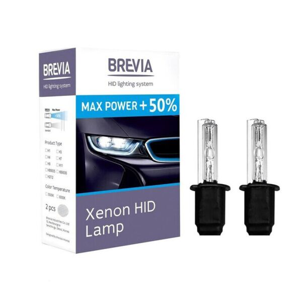 

Ксенонова лампа Brevia H3 +50%, 4300K, 85V, 35W PK22s KET, 2шт