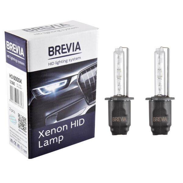 

Ксенонова лампа Brevia H3 6000K, 85V, 35W PK22s KET, 2шт