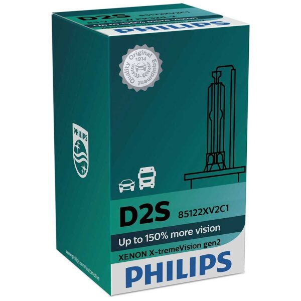 

Штатная ксеноновая лампа Philips D2S Xenon X-tremeVision gen2 85122XV2C1 35w 4800k