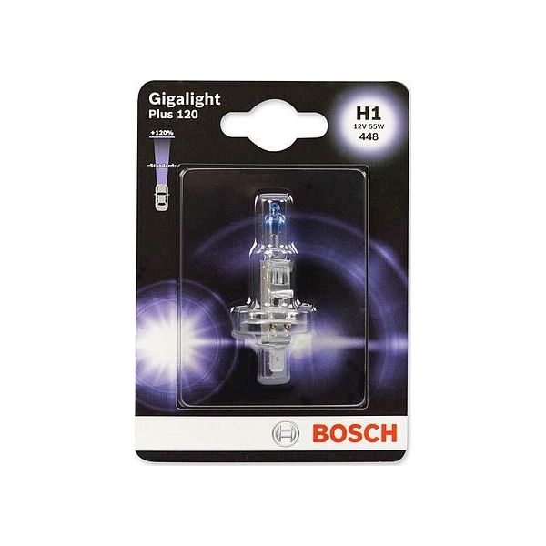 

BOSCH Gigalight Plus 120% H1 55W 12V P14.5S 1шт/блистер (1987301108)