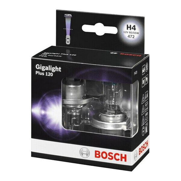 

BOSCH Gigalight Plus120 H4 60/55W 12V P43t (1987301106) 2шт/бокс