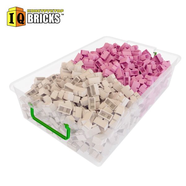 

Конструктор IQ Bricks 1000 дет набор "Roze" детский развивающий блочный пластиковый кирпичики блоки в боксе