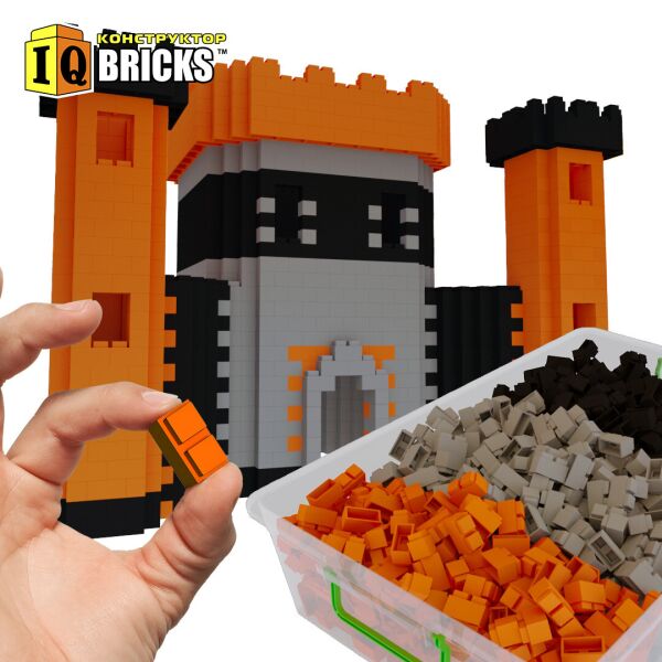 

Конструктор IQ Bricks 1600шт детский развивающий блочный пластиковый кирпичики блоки в боксе аналог Лего Дупло