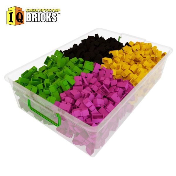 

Конструктор IQ Bricks 1600 дет набор Креатив детский развивающий блочный пластиковый кирпичики блоки в боксе