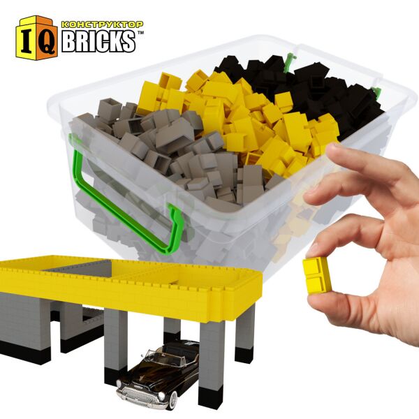

Конструктор IQ Bricks 600шт детский развивающий блочный пластиковый кирпичики блоки в боксе аналог Лего Дупло
