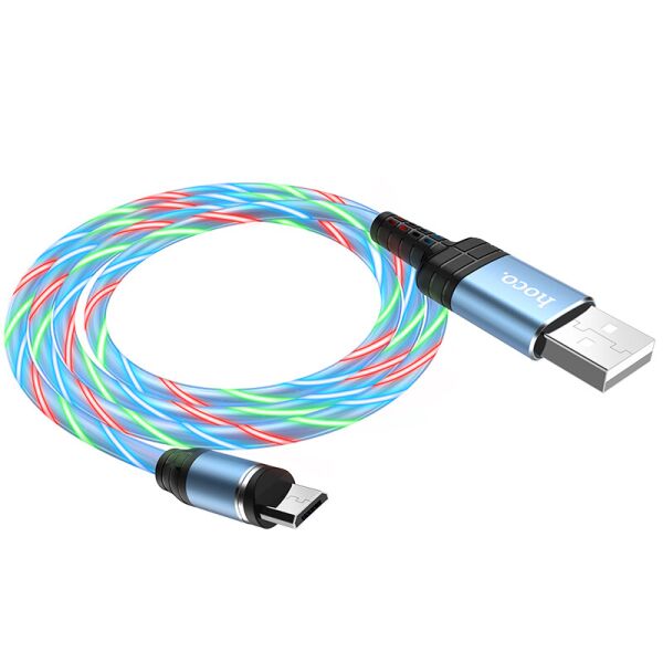 

Кабель магнитный HOCO U90 Micro USB RGB LED 100см 2A голубой