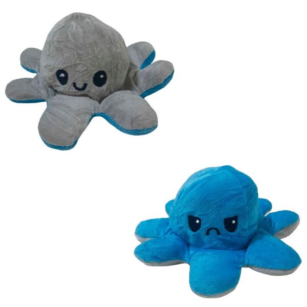 

Игрушка мягкая осьминог двухсторонний антистресс OCTOPUS 7931 серо-голубая