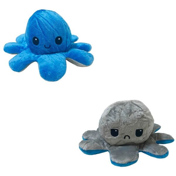 

Игрушка мягкая осьминог двухсторонний антистресс OCTOPUS 7931 серо-синяя