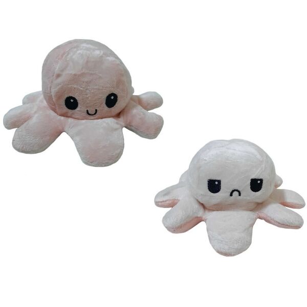 

Игрушка мягкая осьминог двухсторонний антистресс OCTOPUS 7931 бело-розовая