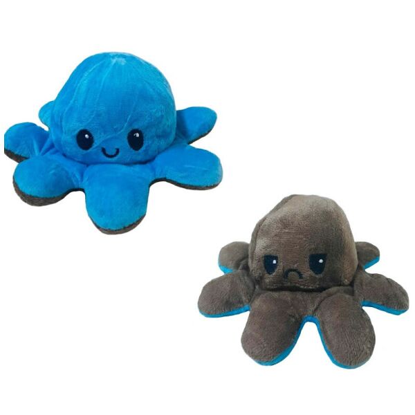 

Игрушка мягкая осьминог двухсторонний антистресс OCTOPUS 7931 коричнево-голубая