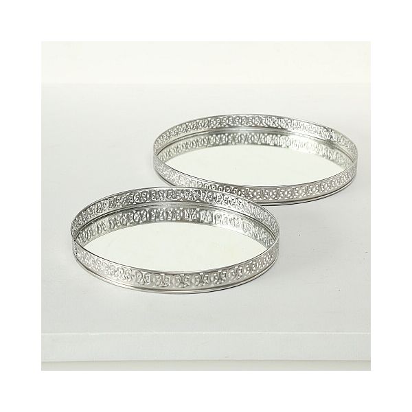 

Набор 2-х подносов металл d26-30см Present 4218400 серебристый