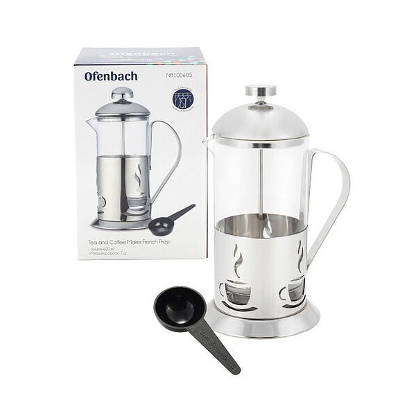 

Френч-пресс Ofenbach из нержавеющей стали и стекла 1л с мерной ложкой MKM-100607