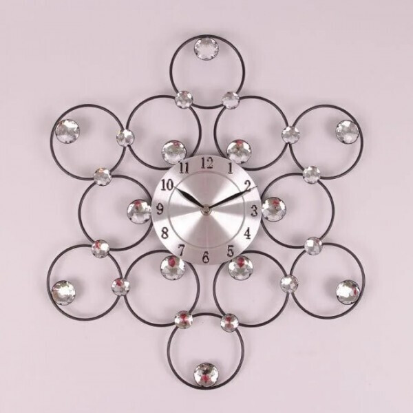 

Часы металлические с стразами Flora D-45 см. 38198
