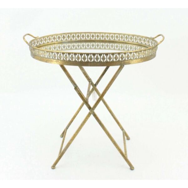 

Кофейный столик-поднос из металла цвета со стеклянной столешницей Present 81149 золотой