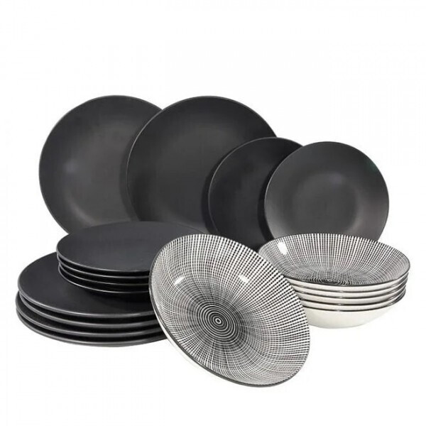 

Набор посуды Flora BLACK NAGANO 18 предметов 45110