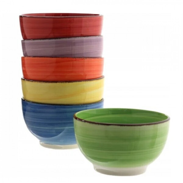 

Набор мисок керамических Flora Rainbow микс 0,5 л. (6 шт.) 45045
