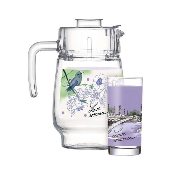 

Набор для напитков Luminarc Love Romance Purple графин 1,6л и 6 стаканов 270мл MLM-Q5667