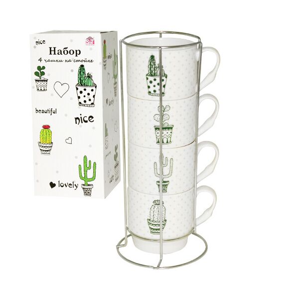 

Чашки на стойке Cactus 320мл 5 пр MSN-021-04-03