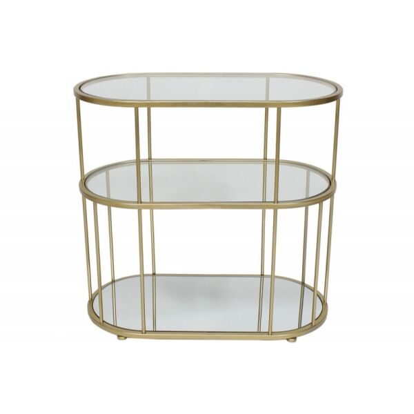 

Столик металлический Bon TY1-239 со столешницей из серого закалённого стекла, 60см, цвет - золото