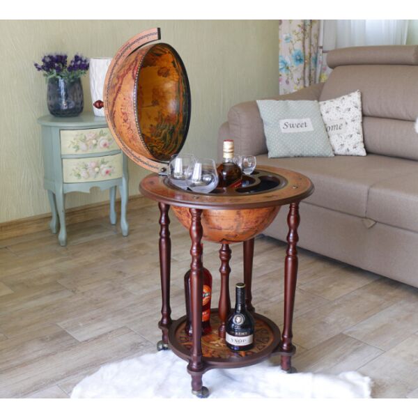

Глобус бар напольный Зодиак Present кремовый сфера 36 см 36003N