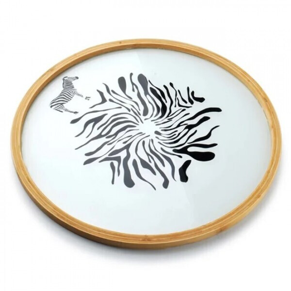 

Поднос стеклянный круглый Flora Zebra 38 см. 30407