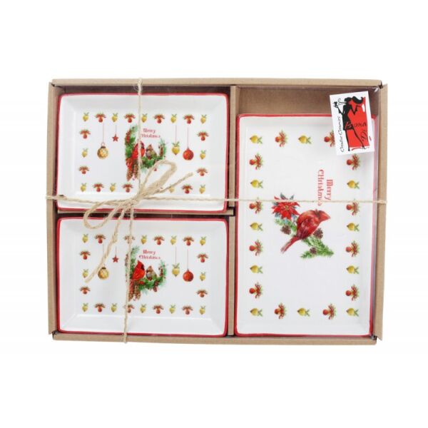 

Набор (3 шт) фарфоровых тарелочек Bon Merry Christmas 283-109