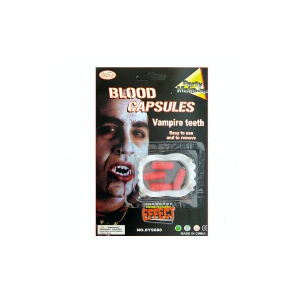 

Челюсть вампира с капсулами крови Halloween 13-497