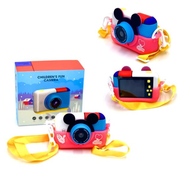 

Детский цифровой фотоаппарат Fun Camera, 2 камеры, 1080 FHD, MP3, игры, розовый