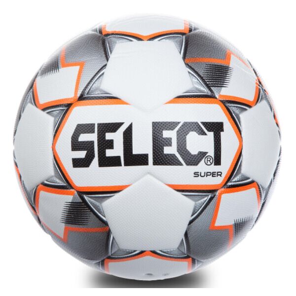

Мяч футбольный SELECT SUPER FIFA FB-0551 №5 PVC клееный белый-черный-оранжевый